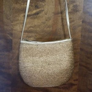 Gold straw bag